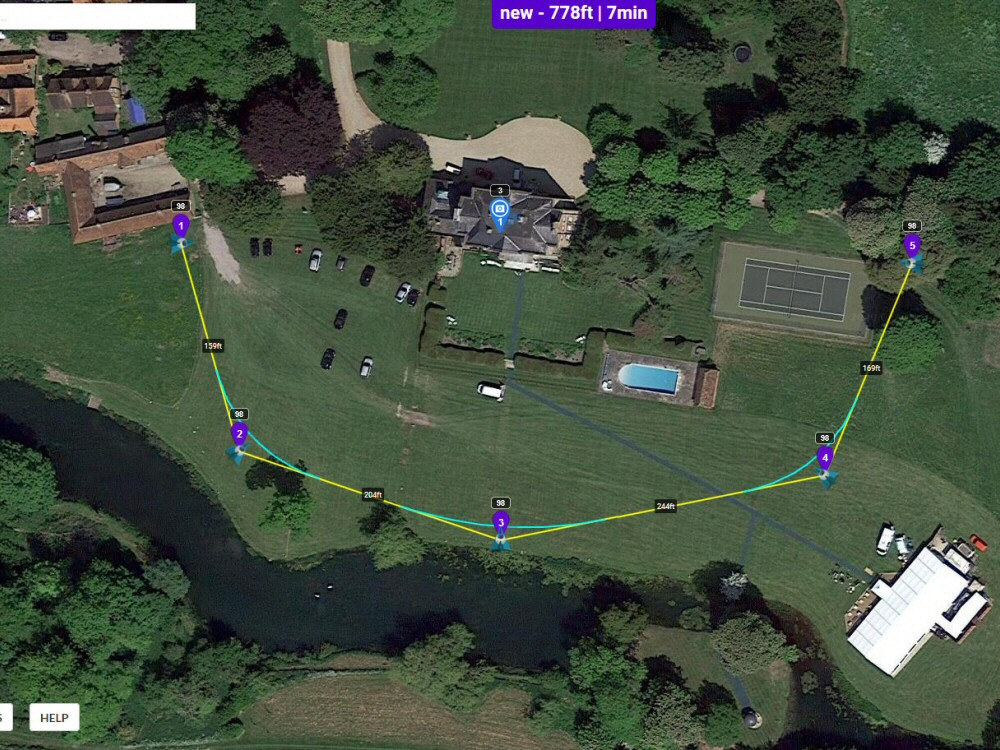 Drone flight path for video project