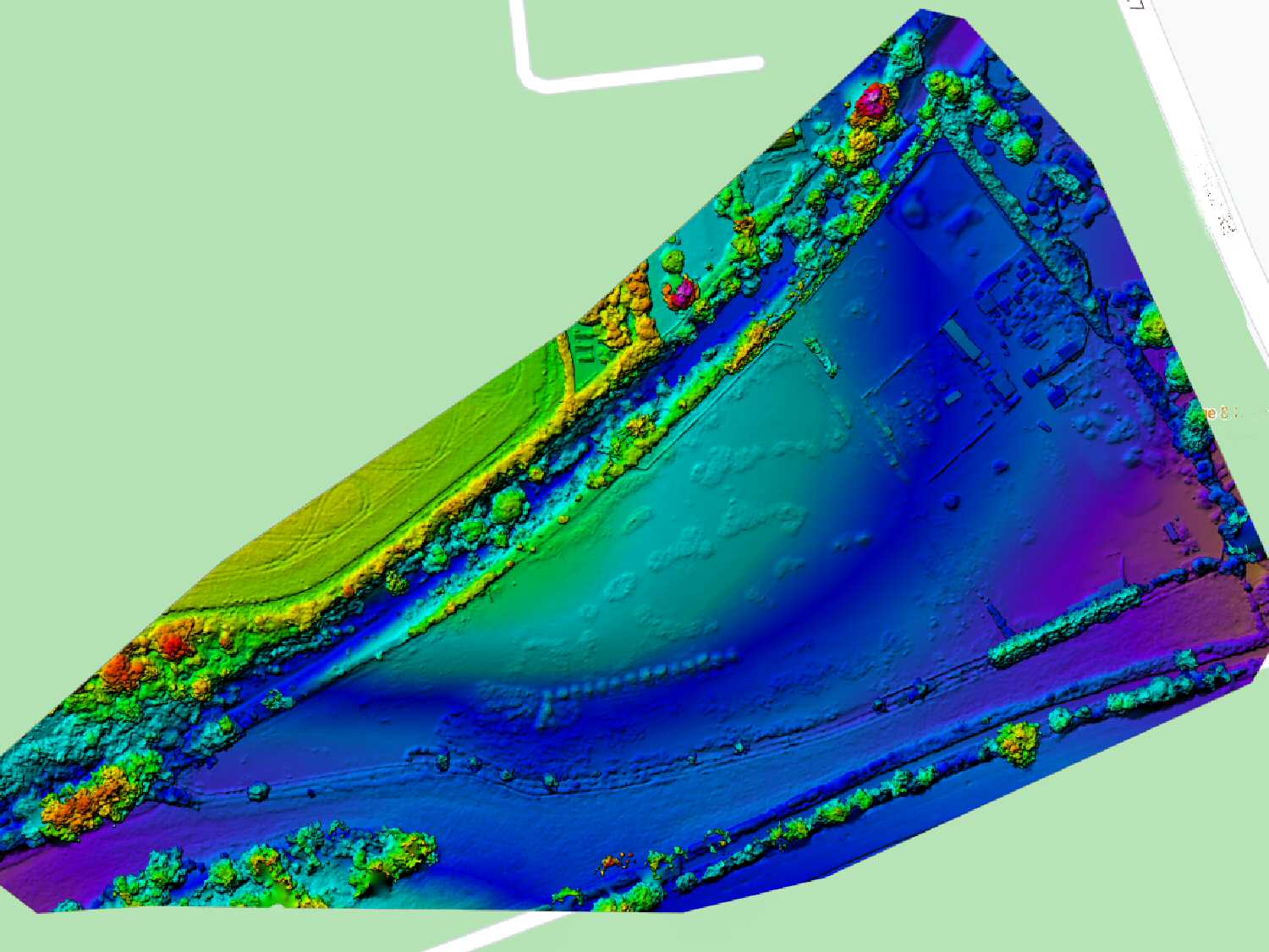 Drone mapping image showing ground levels Drone mapping image showing ground levels